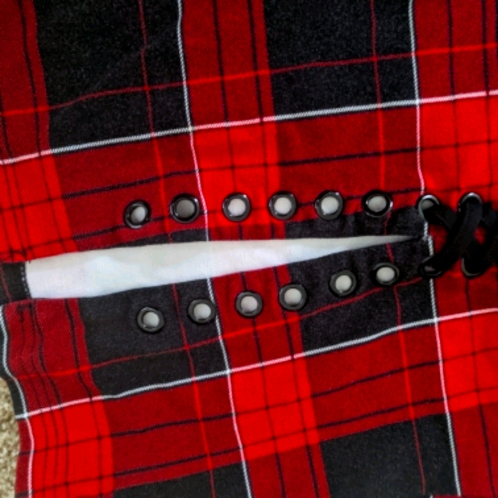 Torrid red plaid pencil skirt